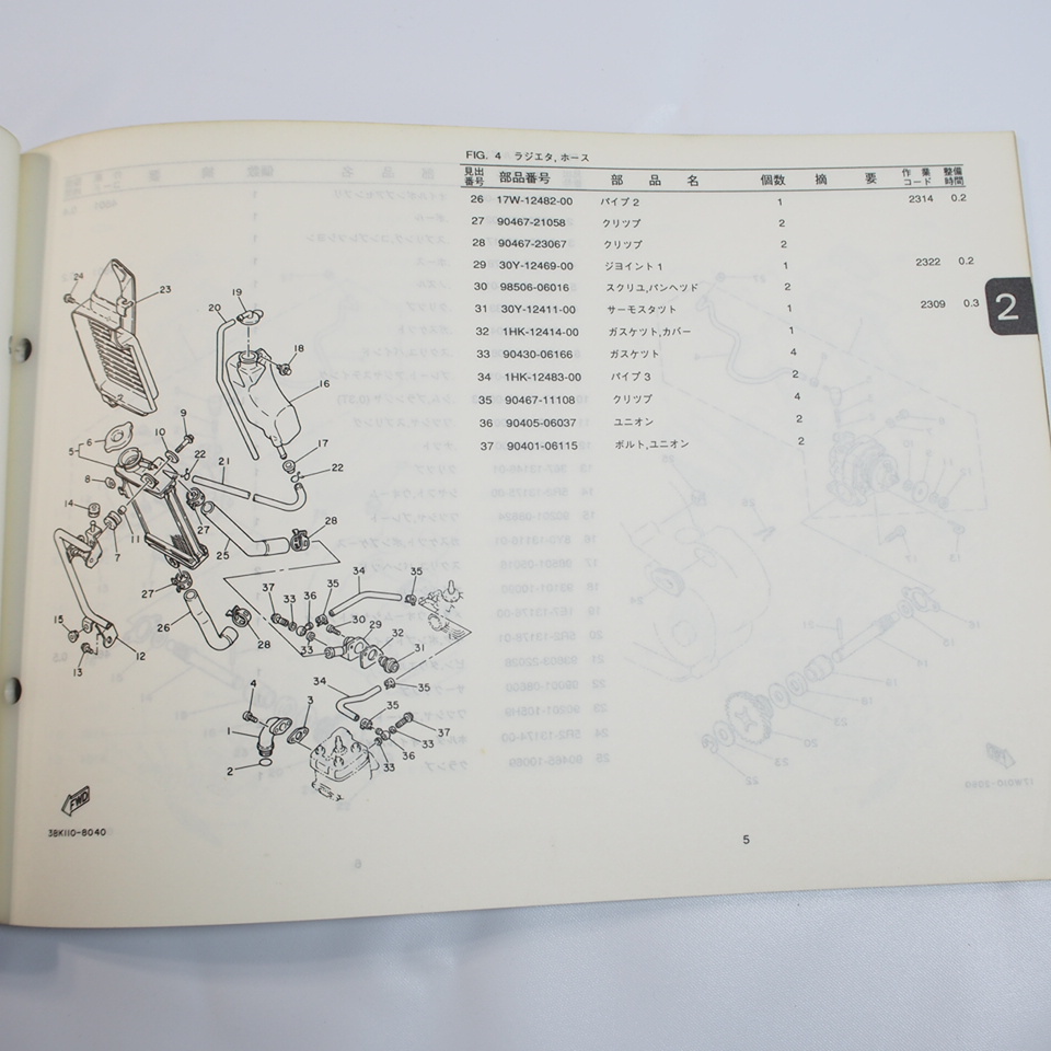 1991年1月発行 DT50 パーツリスト 3LM2ヤマハ 17W-440101～_画像3