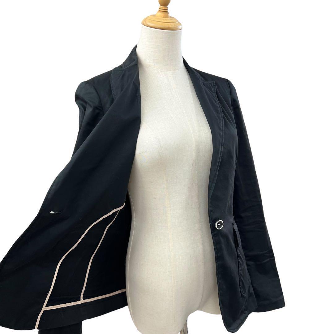 DOUBLE STANDARD CLOTHING ダブルスタンダードクロージング テーラードジャケット 背抜き 1釦 1B 黒 ブラック レディース 36 Sサイズ_画像4