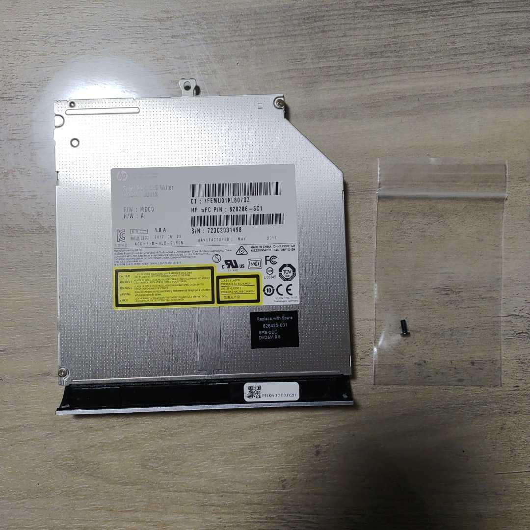 【即発送】 HP ProBook 450 G3 等 DVDマルチドライブ GUD1N 9.5mm 動作品 中古 2017年 管7H54の画像1