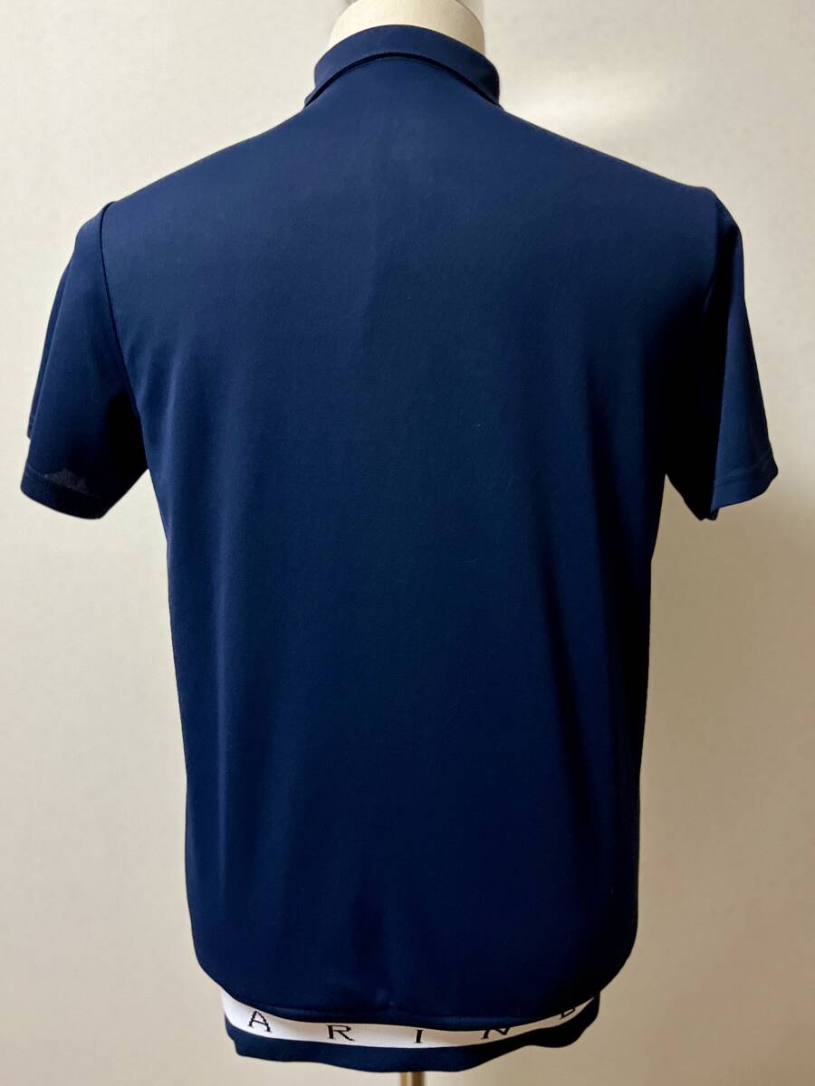 MUTA MARINE ムータマリン MMJC-446172 ロゴ入り ヘムリブ 半袖ポロシャツ ネイビー サイズ 4（S）の画像3