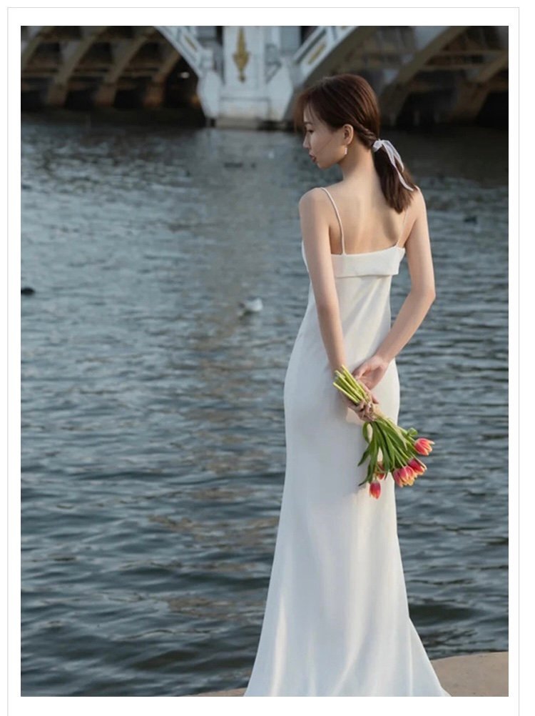 ウェディングドレス　結婚式 花嫁　二次会　ドレス　ブライダル L163 XS-3XL_画像2
