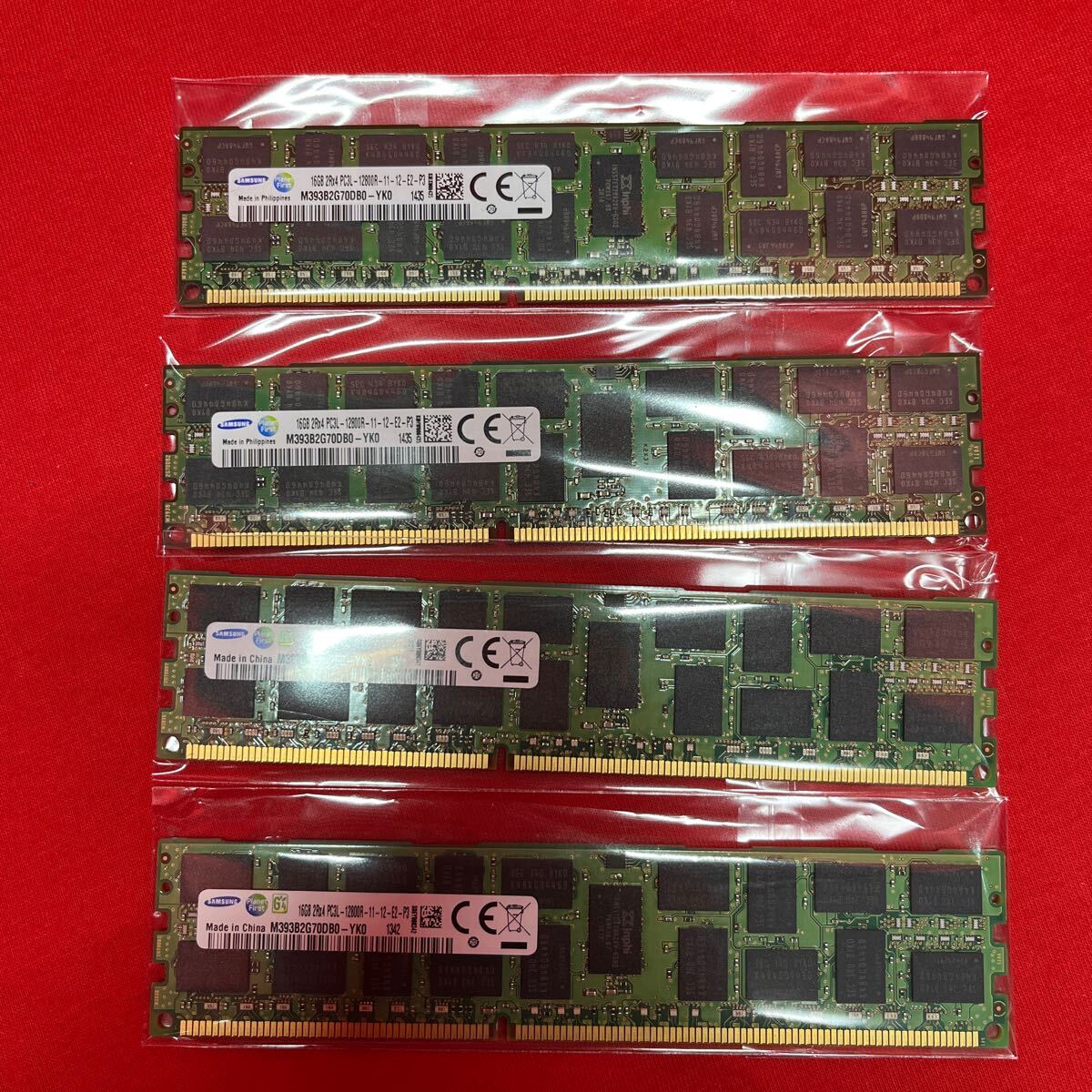 【4枚/計64GB】Samsung DDR3L-12800R 16GB ECC Registered サーバー メモリ ECC REG DDR3-1600の画像1