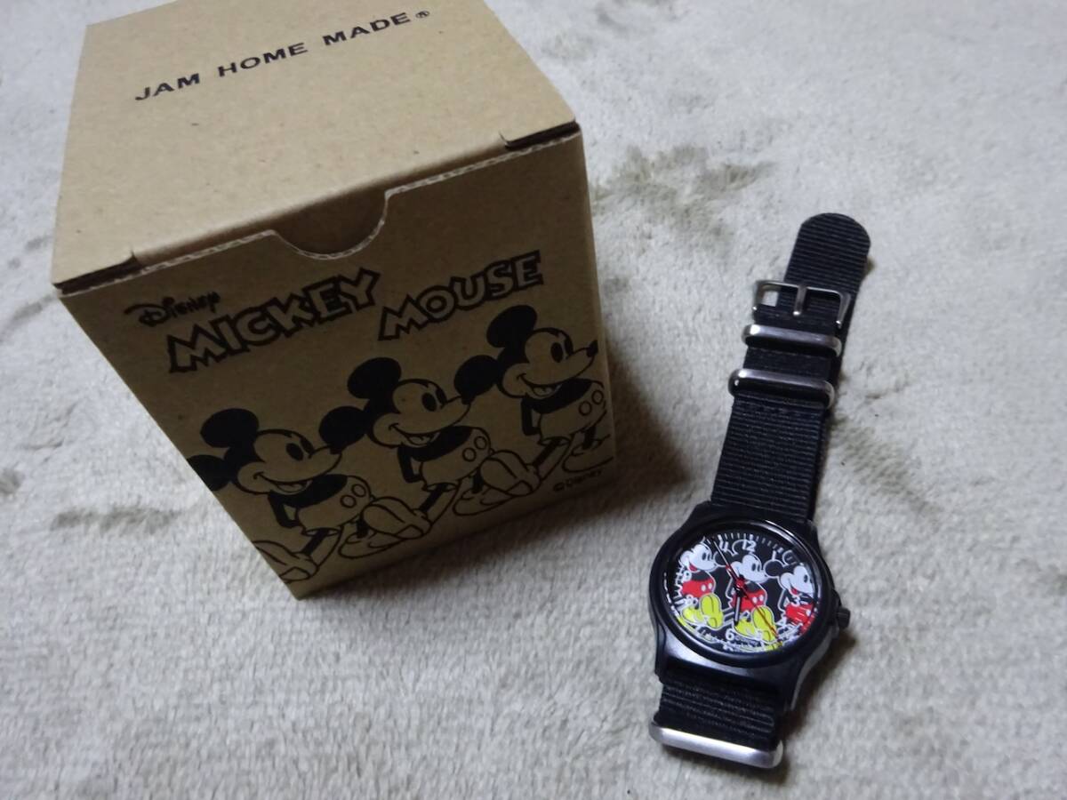 備品！格安！ JAM HOME MADE × ミッキーマウス ミリタリーウォッチ(腕時計 ディズニー ジャムホームメイド ブレスレット NATO 軽量の画像1