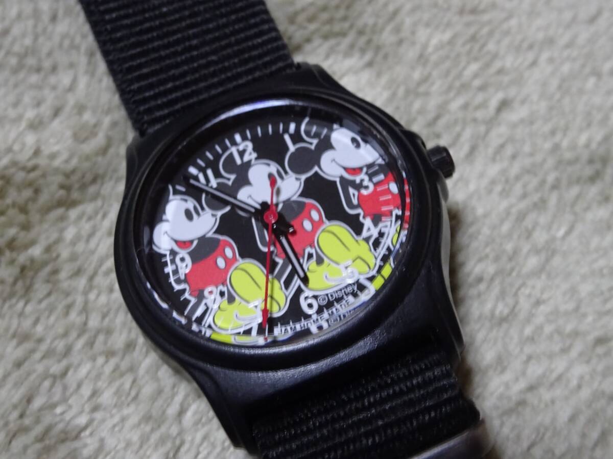 備品！格安！ JAM HOME MADE × ミッキーマウス ミリタリーウォッチ(腕時計 ディズニー ジャムホームメイド ブレスレット NATO 軽量の画像2
