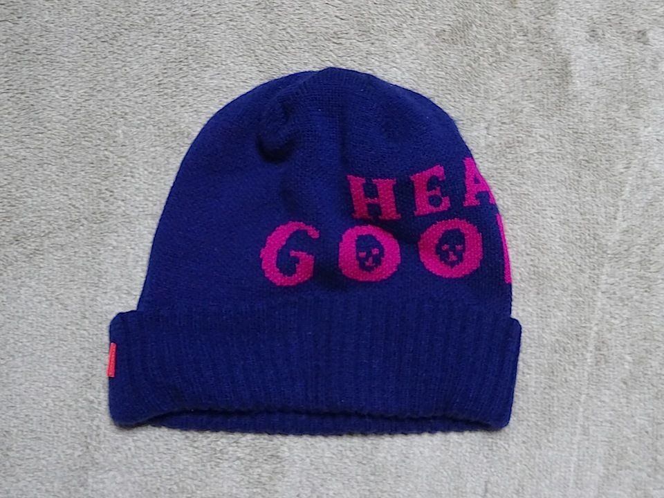 美品！格安！HEADGOONIE ニットキャップ 紺×濃ピンク(ヘッドグーニー 福BOX グーニーズ 夏BOX 帽子 ビーニー HEAD GOONIE 小物_画像2