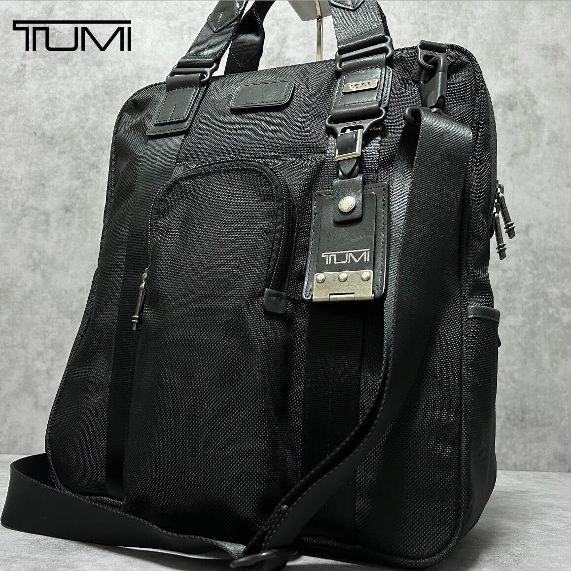 極美品●TUMI トゥミ 2way トートバッグ ビジネスバッグ ブリーフケース ショルダー バリスティックナイロン レザー 本革 A4可 メンズ 通勤の画像1