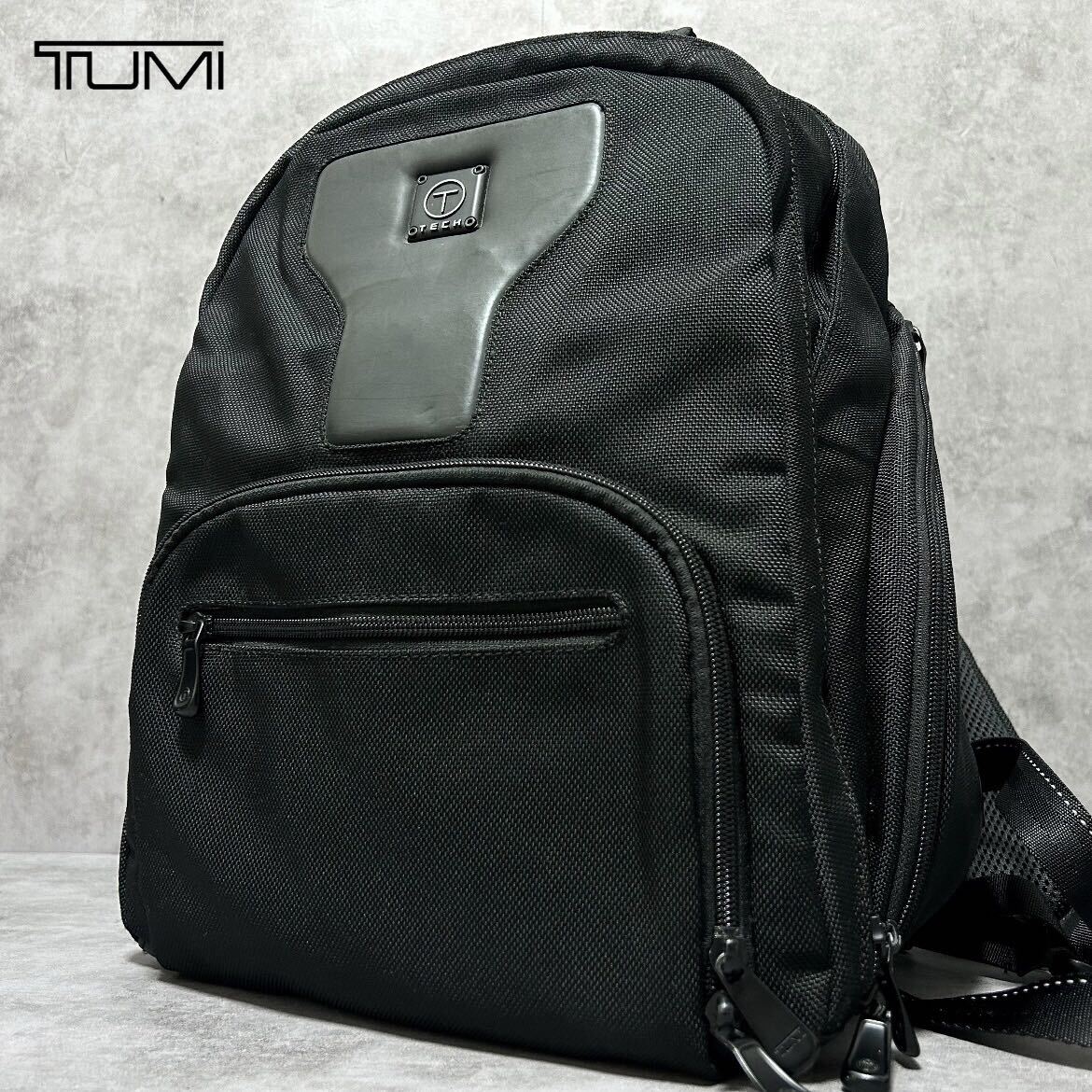 極美品/レア●TUMI トゥミ メンズ ビジネスバッグ リュック T-TECH バッグパック A4/PC収納 多機能 大容量 ナイロン ブラック 黒 通勤 出張の画像1