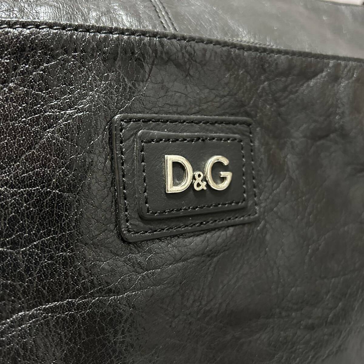 1円●極美品●DOLCE&GABBANA ドルチェ&ガッバーナ メッセンジャー ショルダーバッグ 斜め掛け A4収納 レザー 本革 ビジネス 黒 メンズの画像5