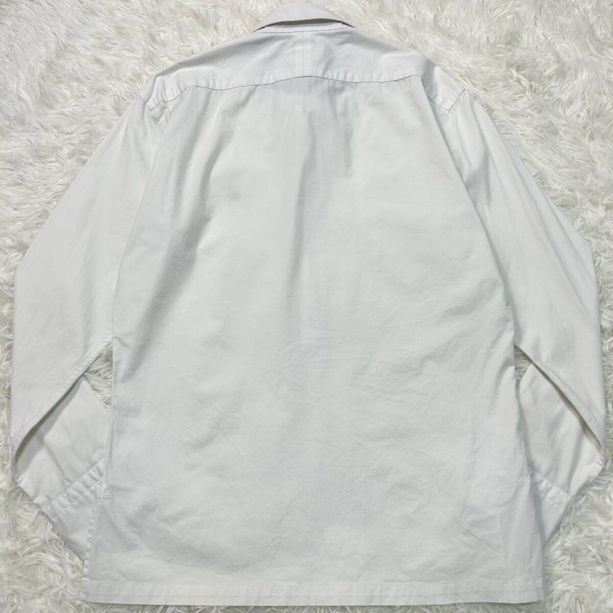  превосходный товар / редкость * Burberry Black Label шланг вышивка noba проверка Skipper рубашка с длинным рукавом тянуть over белый 2(M) BURBERRY BLACK LABEL