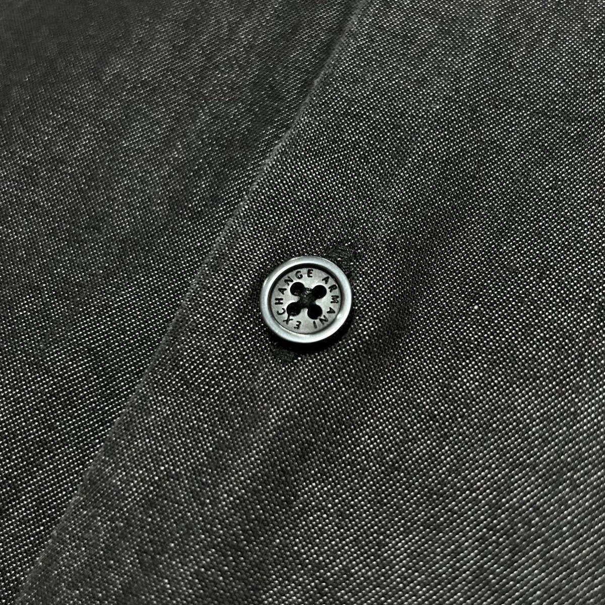  превосходный товар /XL соответствует * Armani Exchange Denim рубашка с длинным рукавом AX patch Logo черный чёрный серия жакет весна лето мужской ARMANI EXCHANGE