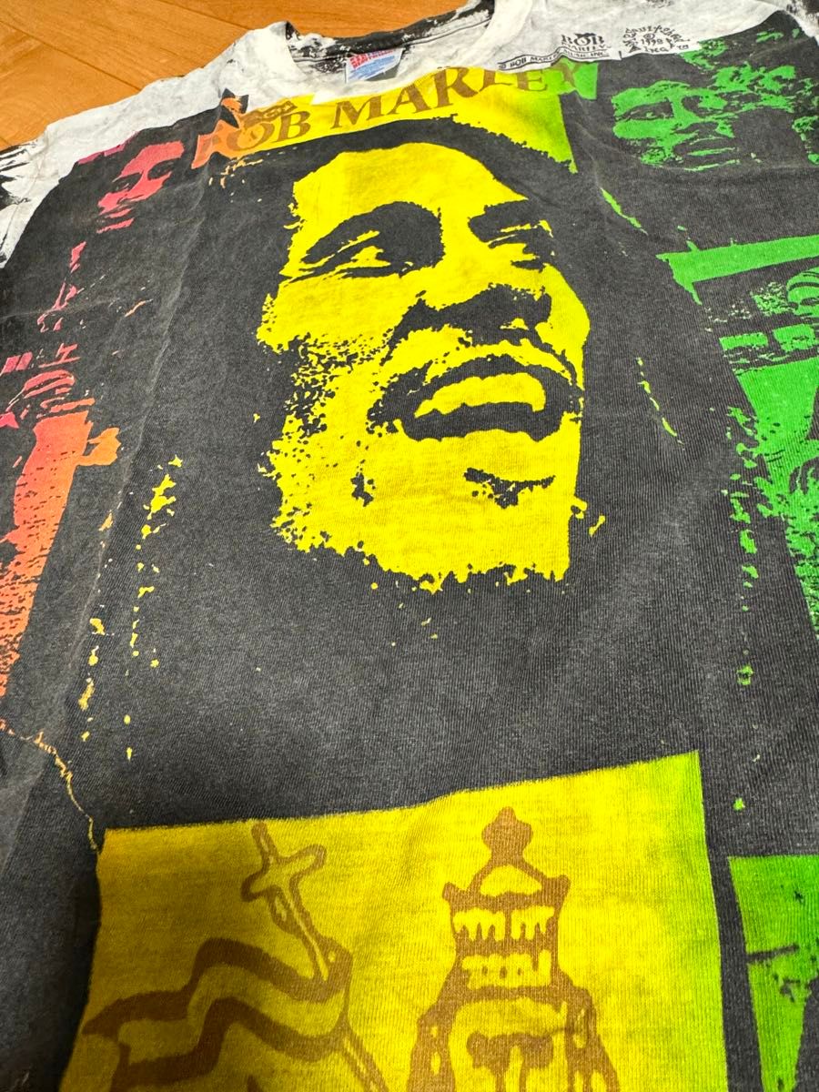 90’sビンテージMOSQUITOHEAD モスキートヘッド　BOB MARLEY ボブマーリー 手刷り Tシャツ  L 美品