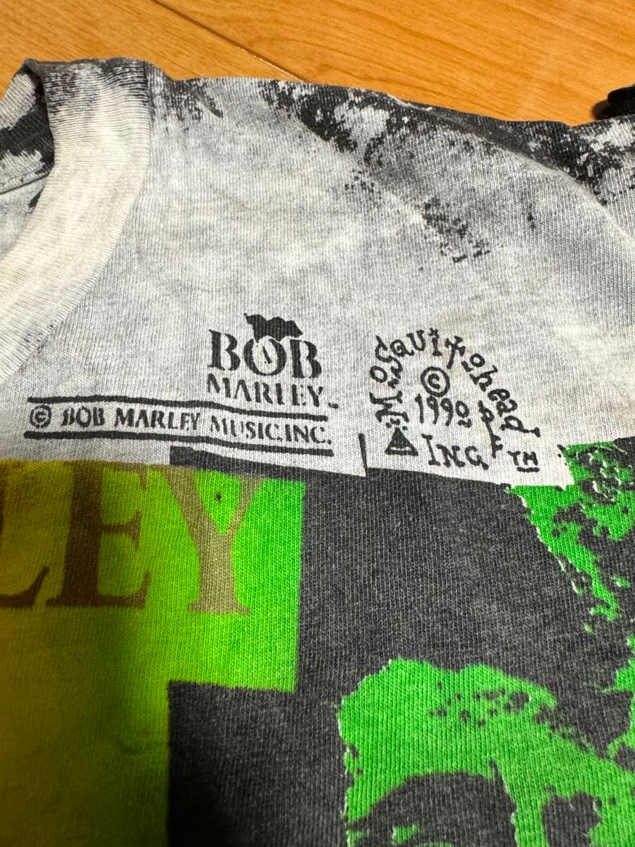 90’sビンテージMOSQUITOHEAD モスキートヘッド　BOB MARLEY ボブマーリー 手刷り Tシャツ  L 美品