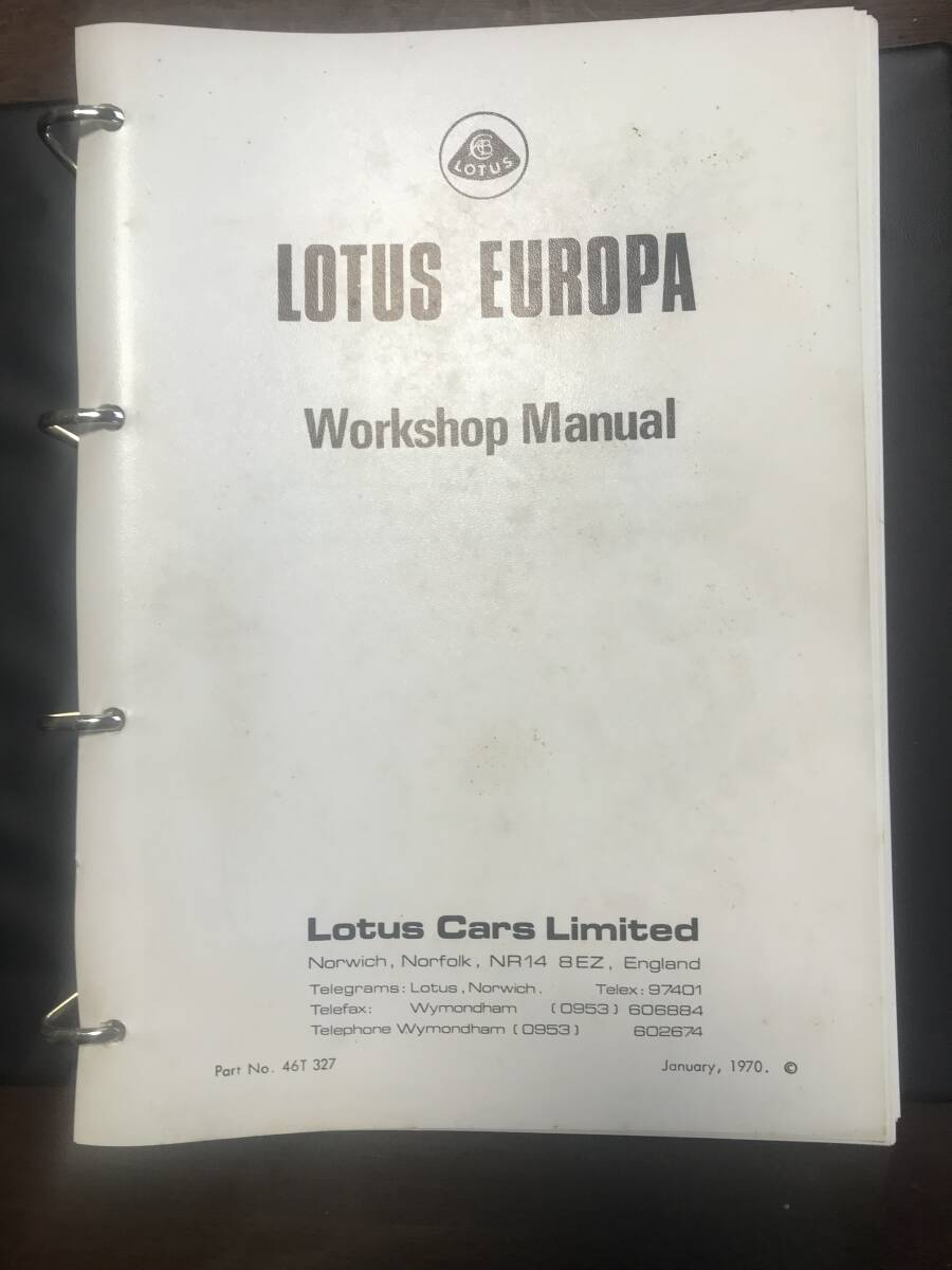  Lotus Europe Work shop manual 