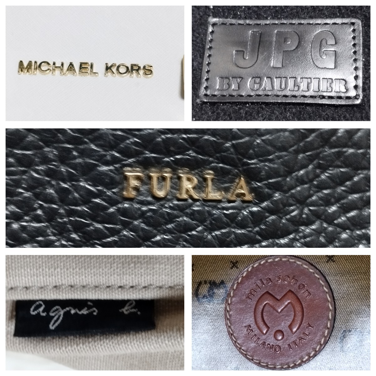 【1円~】Y405 ブランドバック 7個 まとめ FURLA フルラ / MICHAEL KORS マイケルコース / By ゴルチエ / アニエスベー / ミラショーン 等の画像5