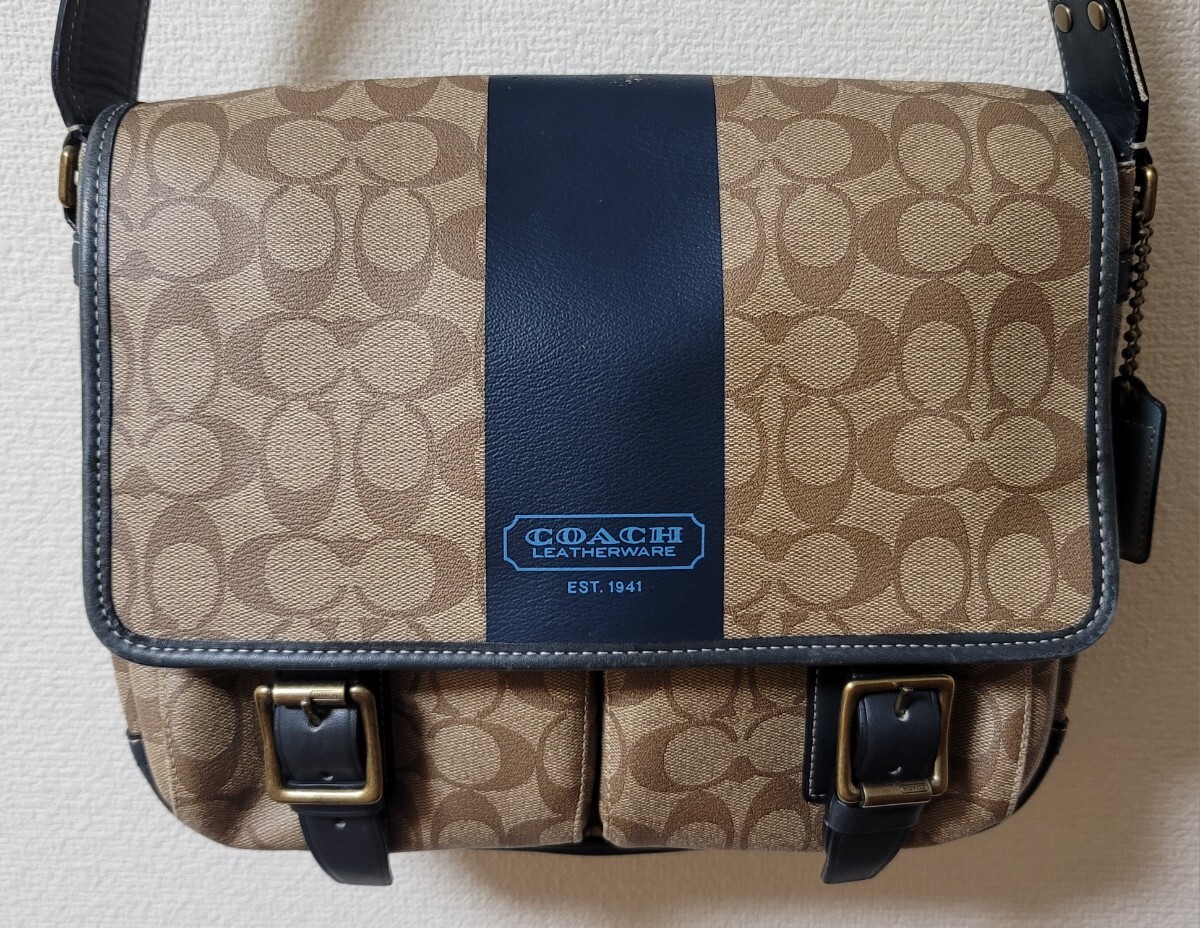 【COACH】コーチ ショルダーバッグ メッセンジャーバッグ シグネチャー 斜め掛け F70077