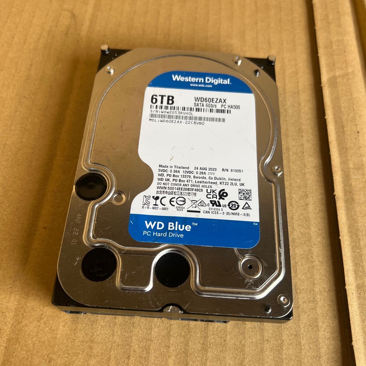 25 レタパ520円発送　Western Digital WD Blue 内蔵 HDD ハードディスク 6TB WD60EZAX_画像1