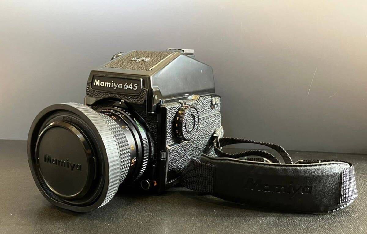 美品 マミヤ Mamiya M645 一眼レフ フィルムカメラ 中判カメラ MAMIYA-SEKOR マニュアル ストラップ付き C1:2.8f 80mm