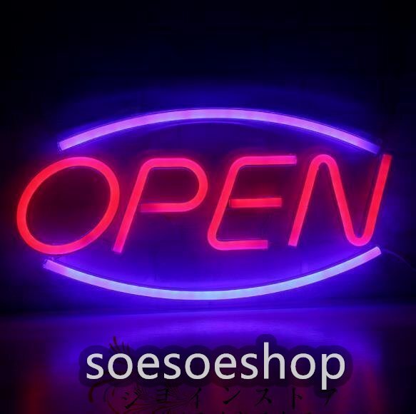 極美品★ OPEN オープン LED ネオン 看板 ランプ ライト 照明 インテリア ディスプレイ 雑貨 店舗_画像1