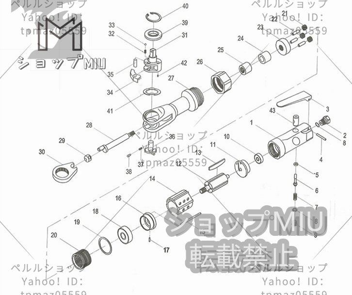 エアーラチェットレンチ ラチエットレンチ エアーツール エアラチェットレンチ 3/8 (10mm) 自動車の整備作業 軽量_画像9