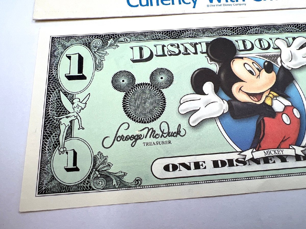 ディズニーダラー 1ドル札（2003年版）$1 A00099305A 紙幣 ミッキーマウス Disney Dollars 袋付 ピン札【AA028】の画像3