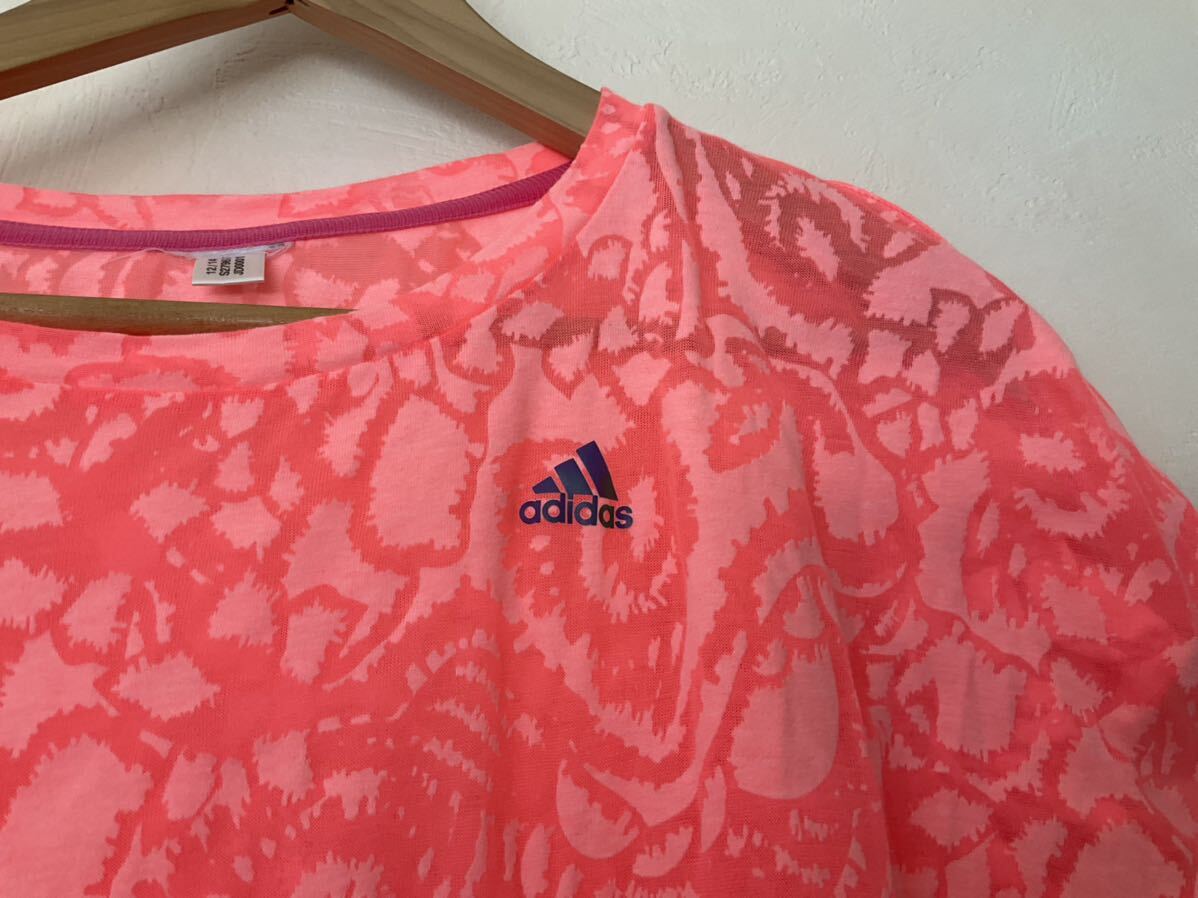 adidas アディダス ランニングTシャツ レディースMサイズ 蛍光ピンクの画像3