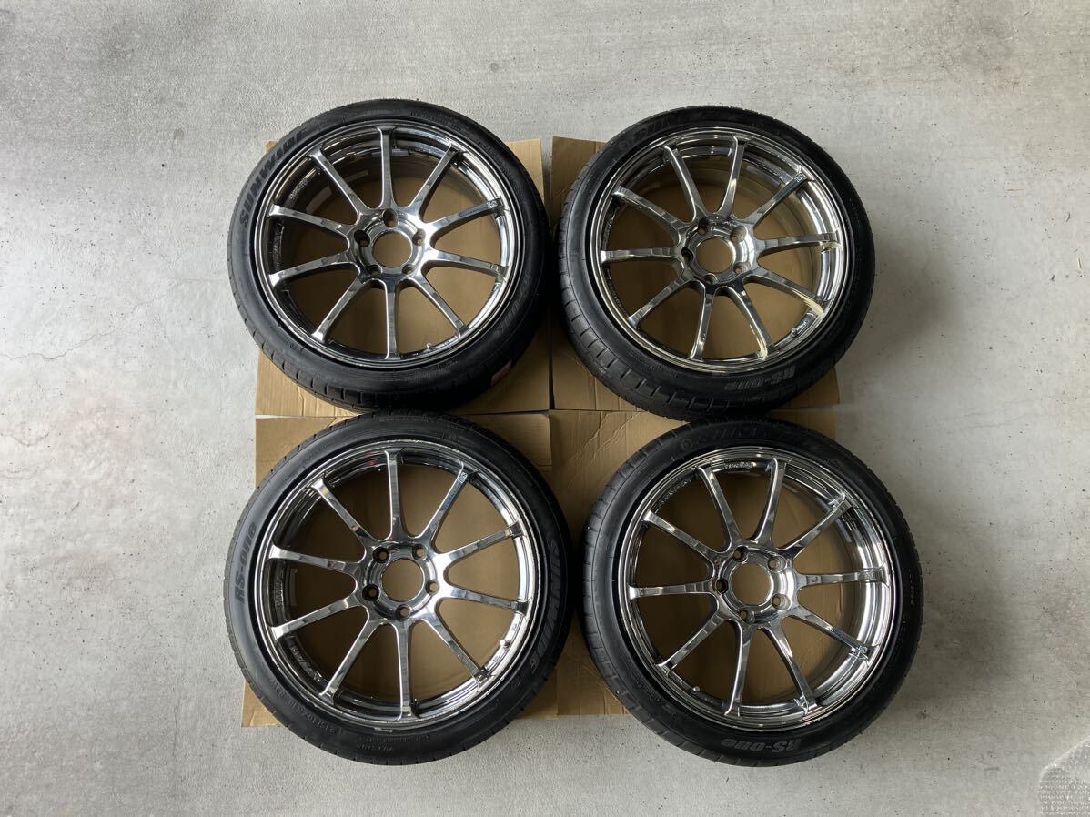 ADVAN RACING アドバン レーシングRS 18インチ 7.5J ＋48 5H PCD114.3 ホイール 2022年式 タイヤ 4本の画像1