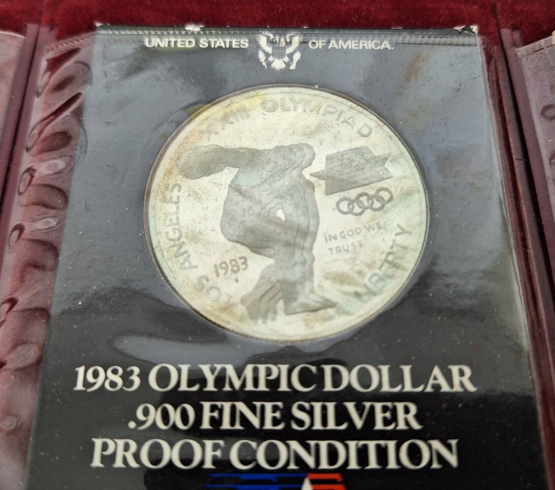 アメリカ1983年ロサンゼルスオリンピック記念銀貨SV900・3点の画像4