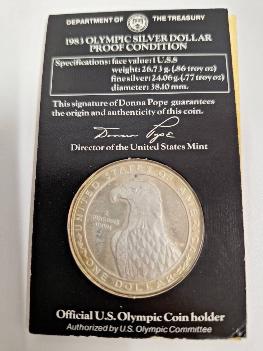 アメリカ1983年ロサンゼルスオリンピック記念銀貨SV900・3点の画像6