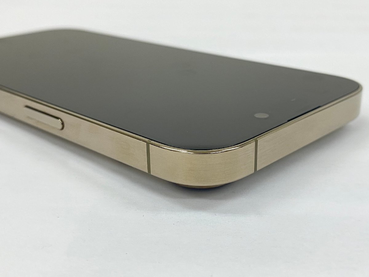  очень красивый товар SIM свободный iPhone14 Pro 256GB Gold аккумулятор :100% зарядка частота :27 раз корпус только контрольный номер :4-8[ безопасность гарантия ]