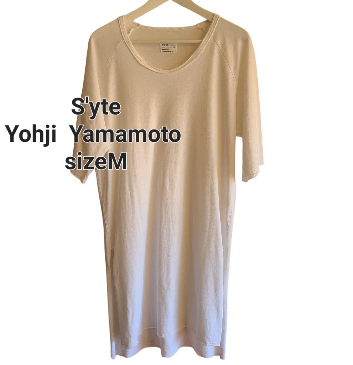 S'yte　サイトThe Shop Yohji Yamamotoロング丈サイドスリットコットンTシャツホワイトsizeM日本製