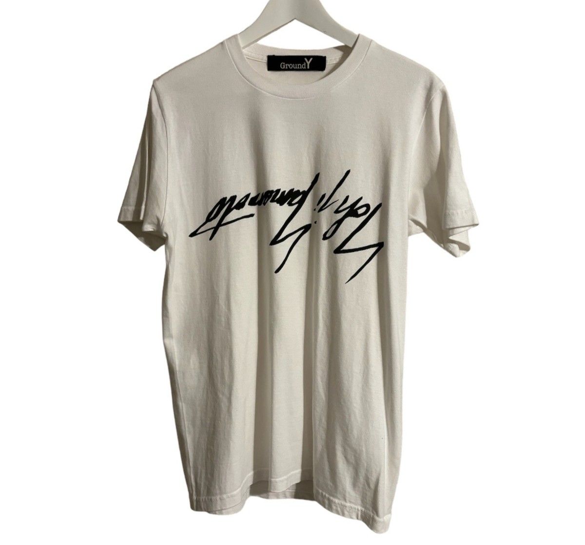 グランドワイ GroundY　フロント Yohji  Yamamoto ロゴプリントTシャツColor ホワイトsize3