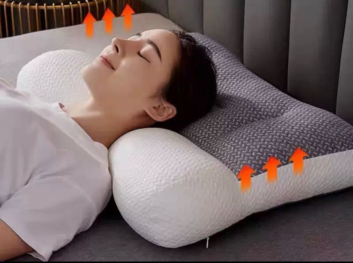 頚椎牽引枕 肩こり いびき 快眠 低反発 安眠 熟睡 ストレートネック ホワイトの画像2