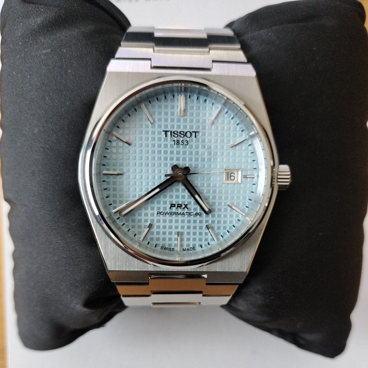 TISSOT PRX ティソ ピーアールエックス パワーマティック80 アイスブルー ラバーバンド付 自動巻き ラグスポ腕時計の画像2