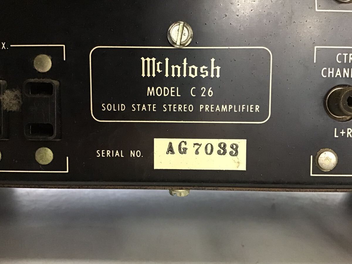 ○営KU016-後S100【埼玉発】McIntosh AG7033 C26 プリアンプ マッキントッシュ ※通電未確認　音響機器　ウッドケース　オーディオ