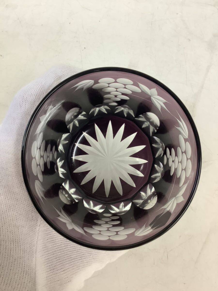 0.HM034-A11S60[ Saitama departure ] традиция прикладное искусство Edo порез . стекло ателье ..pe Agras вулканическое стекло посуда порез . стакан фиолетовый рисунок стекло 