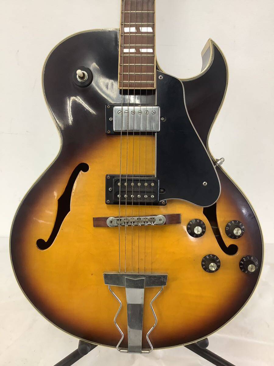 ○営HM045-後S160【埼玉発】Grecoギター グレコ フルアコ モデル名不明 弦楽器 (Gibson ES-175コピーモデル)※スタンドは付属していません_画像2