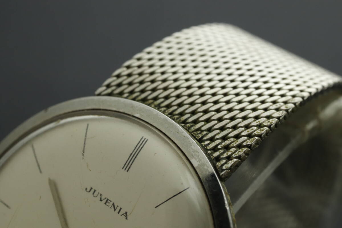 VMPD6-314-26 JUVENIA ジュベニア 腕時計 ラウンド 2針 アナログ 手巻き 約46g メンズ シルバー 文字盤シルバー 動作品 中古_画像5