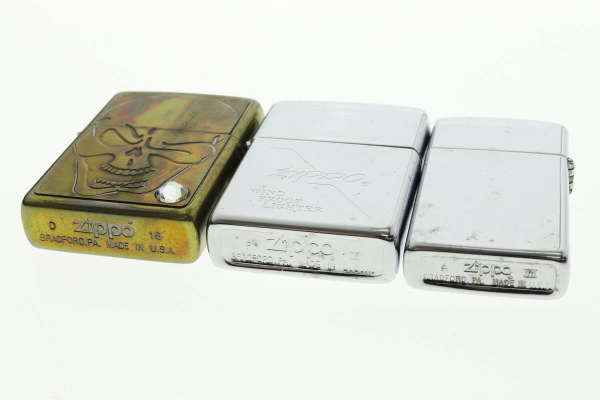 VMPD6-34-23 Zippo ジッポ ライター オイルライター KINGDOM OF HAWAII COAT OF ARMS 等 3点セット ゴールド シルバー 着火未確認 ジャンク_画像9