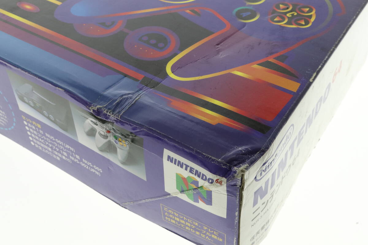 NJZB6-4-8 Nintendo 任天堂 ニンテンドウ64 MODEL NUS-001 本体 TVゲーム ゲームブラック 箱付き 通電確認済み ジャンクの画像9
