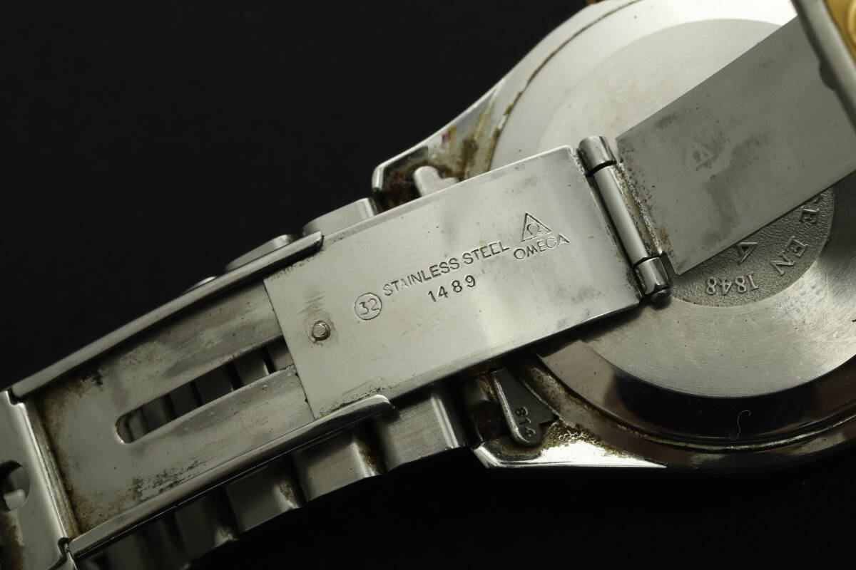 LVSP6-4-67 7T044-37 OMEGA オメガ 腕時計 MAISON FONDEE EN 1848 デイト ローマン ラウンド 自動巻き 約90g メンズ ゴールド 動作品 中古の画像9