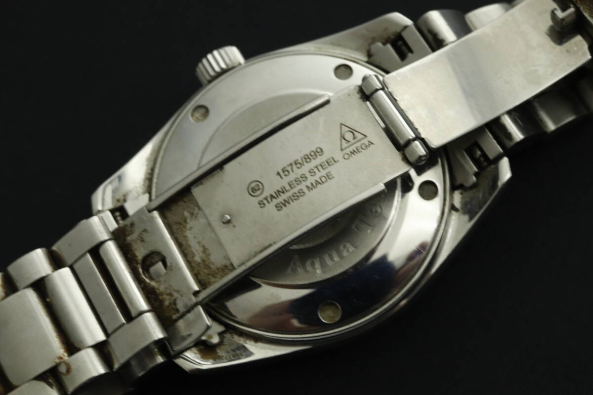 LVSP6-4-54 7T044-24 OMEGA オメガ 腕時計 シーマスター アクアテラ デイト ラウンド クォーツ 約115g メンズ シルバー ジャンクの画像9