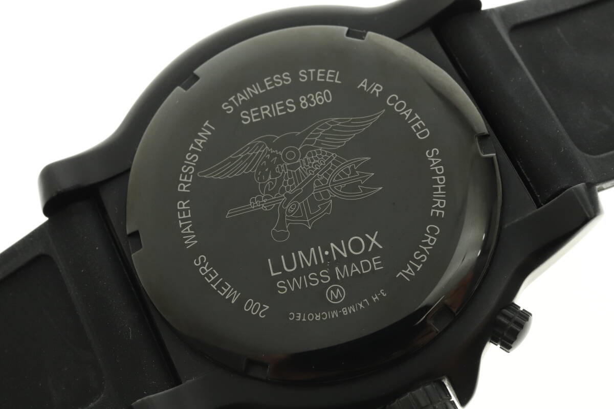 VMPD6-44-56 LUMINOX ルミノックス 腕時計 8360 ラウンド クォーツ 約120g メンズ ブラック 付属品付き 動作未確認 ジャンクの画像6