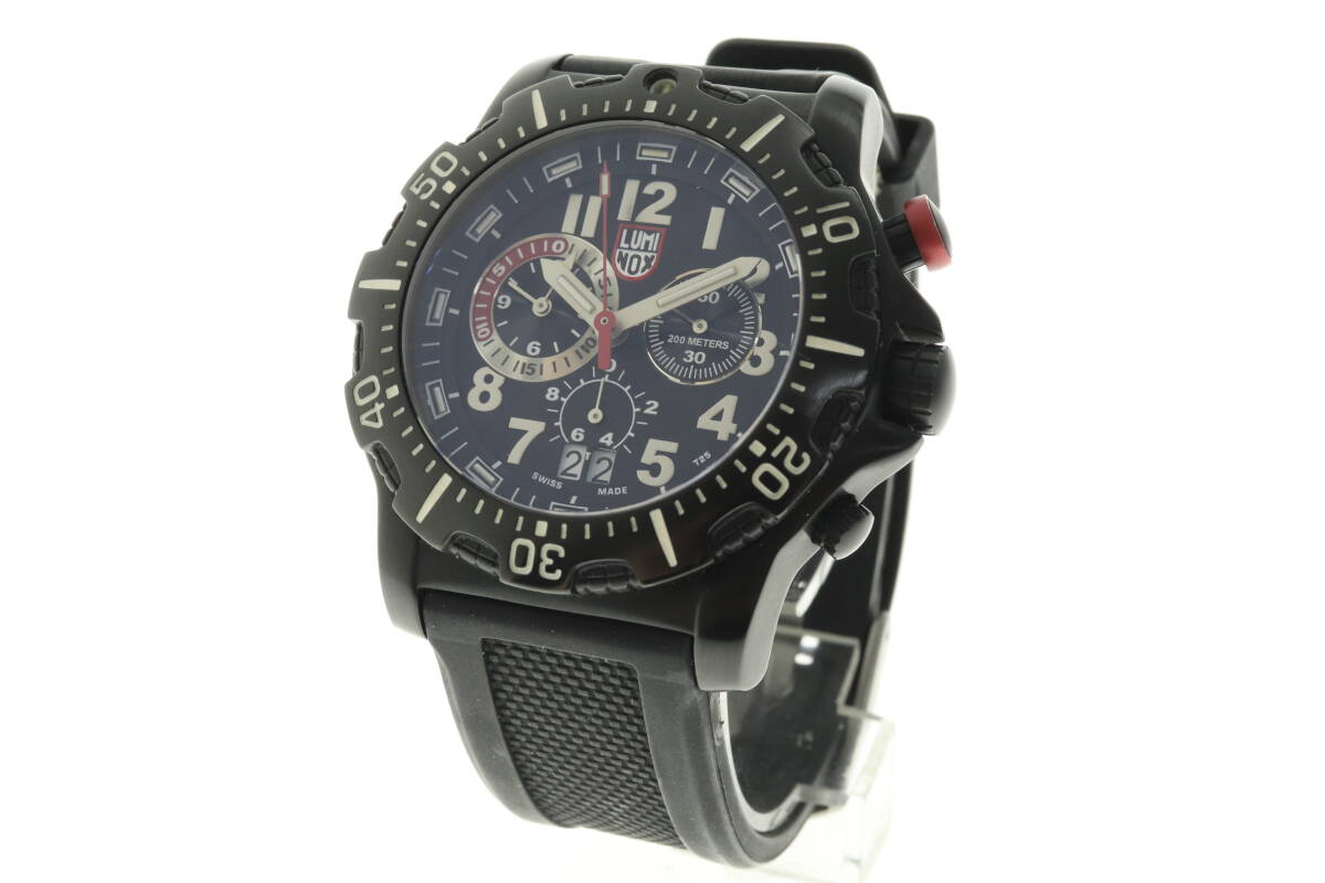 VMPD6-44-56 LUMINOX ルミノックス 腕時計 8360 ラウンド クォーツ 約120g メンズ ブラック 付属品付き 動作未確認 ジャンクの画像2