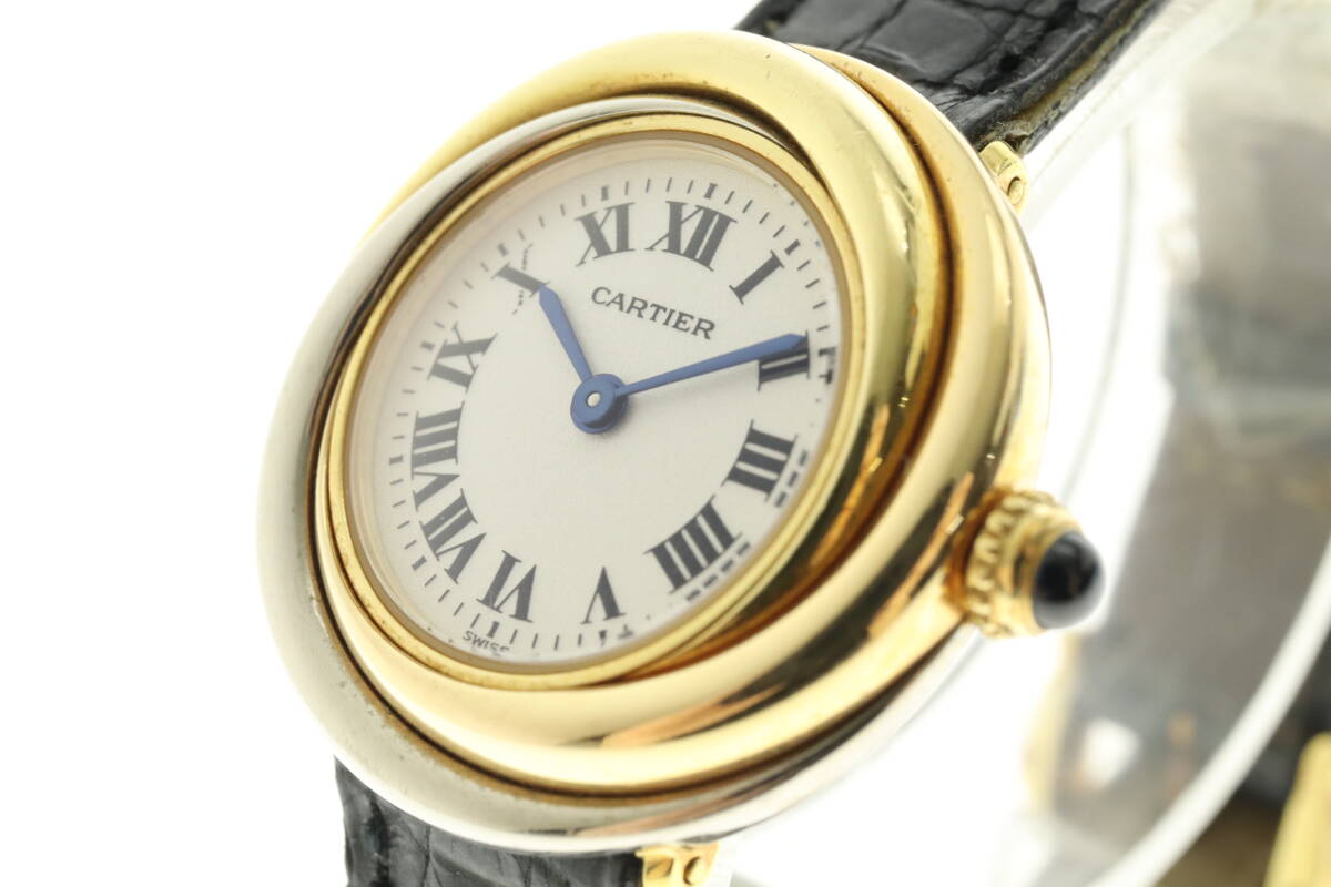 VMPD6-414-30 Cartier カルティエ 腕時計 2357 トリニティ 18K 750 クォーツ 約36g レディース ゴールド 動作未確認 ジャンクの画像1