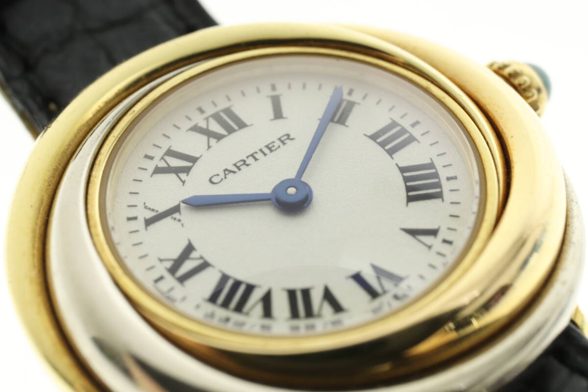 VMPD6-414-30 Cartier カルティエ 腕時計 2357 トリニティ 18K 750 クォーツ 約36g レディース ゴールド 動作未確認 ジャンクの画像6