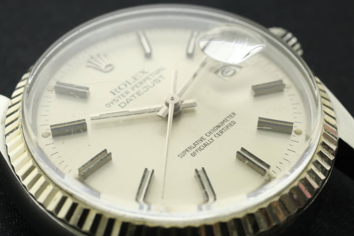 VMPD6-45-3 ROLEX ロレックス 腕時計 16014 オイスターパーペチュアル デイトジャスト ブレス付 57番台 7桁 約105g メンズ シルバー 動作品の画像6