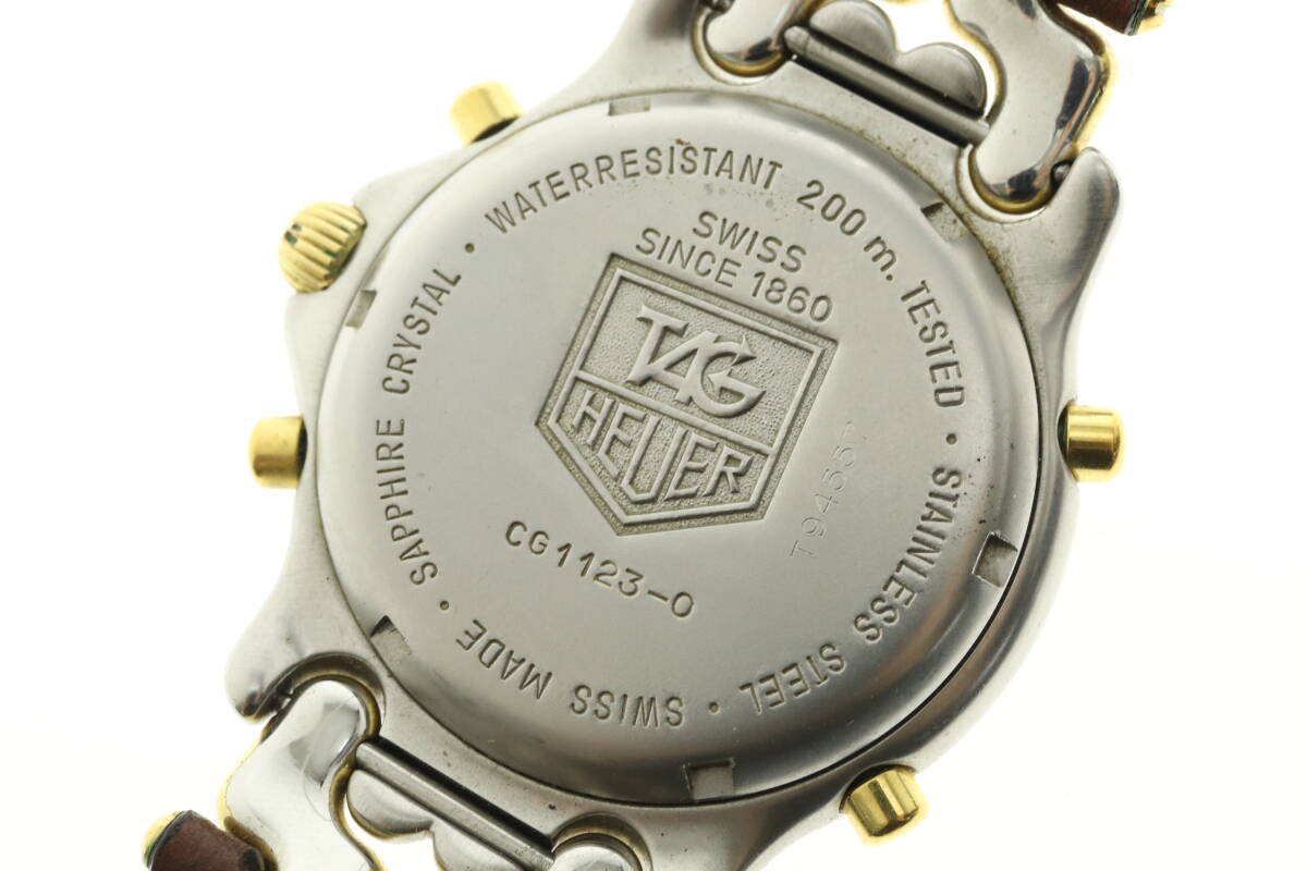 LVSP6-4-77 7T051-4 TAG HEUER タグホイヤー 腕時計 CG1123-0 プロフェッショナル クロノグラフ クォーツ 約80g メンズ コンビ ジャンク_画像7