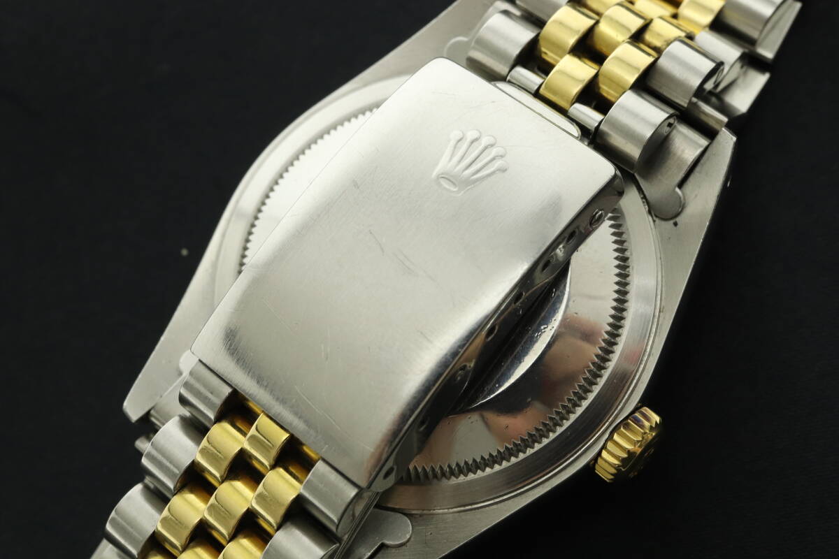 LVSP6-4-58 7T044-28 ROLEX ロレックス 腕時計 16233 オイスターパーペチュアル デイトジャスト 10Pダイヤ X番 約104g メンズ コンビ 中古_画像9