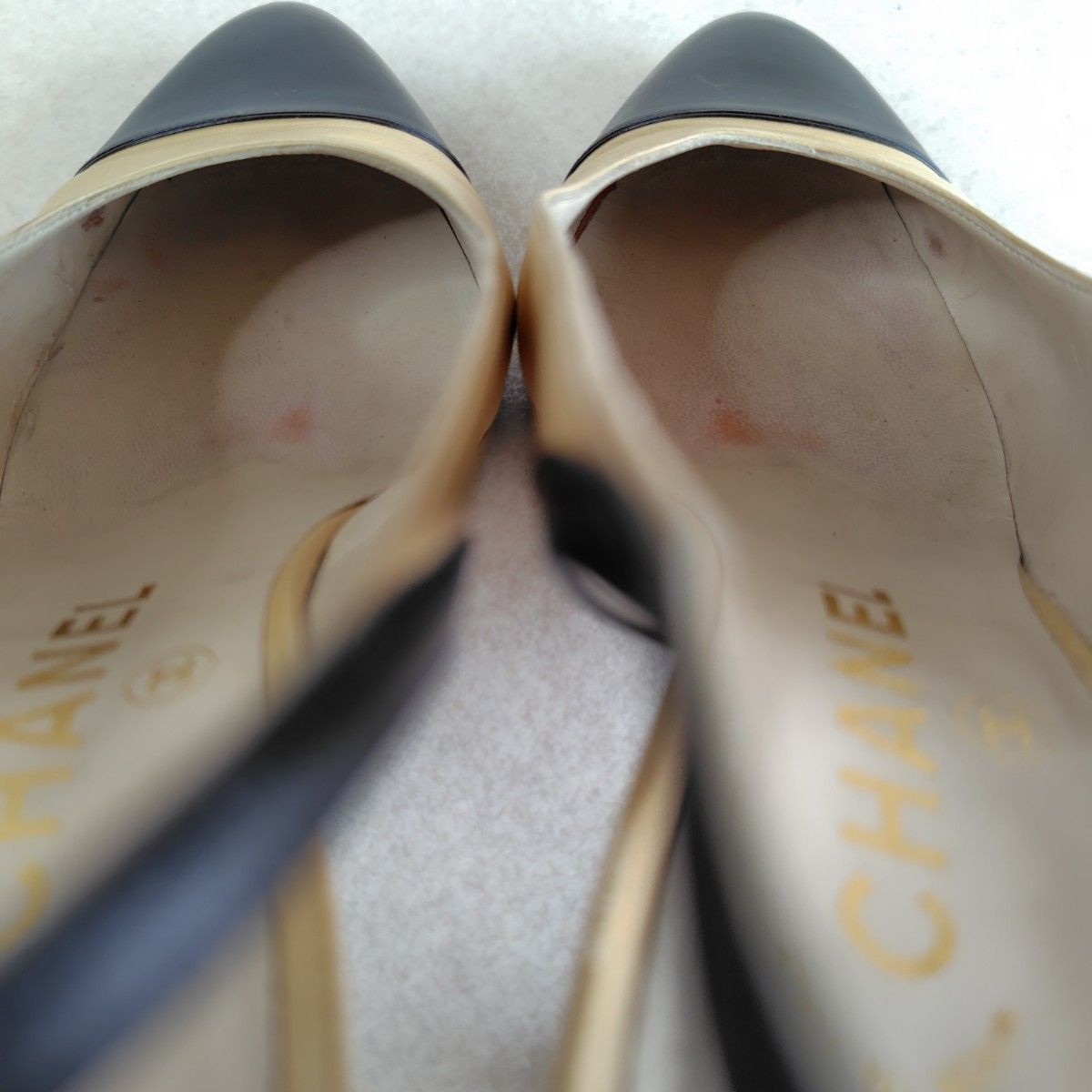 CHANEL シャネル パンプス 21 5cm スリングバック バイカラー CHANEL シャネル パンプス 21 5cm スリングバック バイカラー