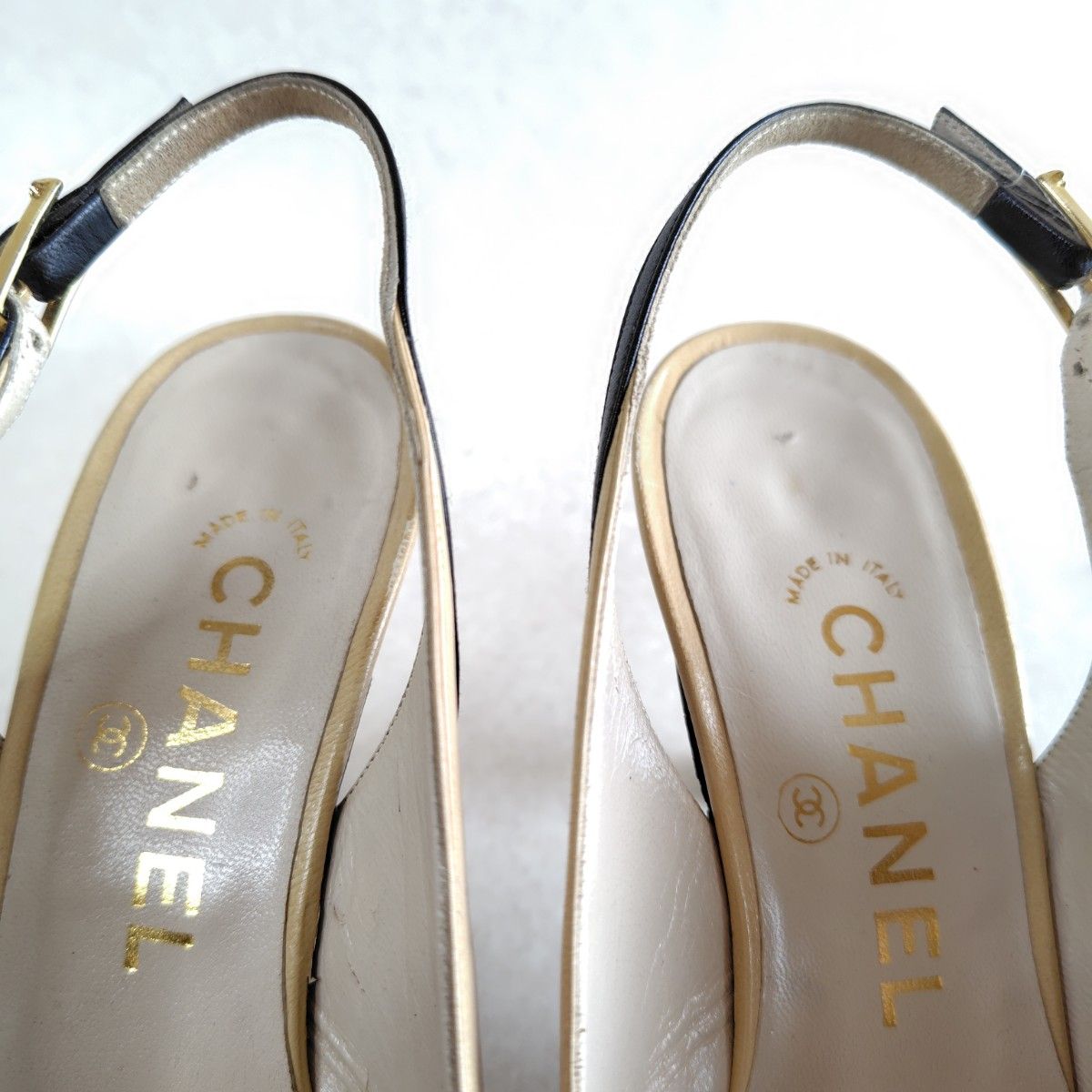CHANEL シャネル パンプス 21 5cm スリングバック バイカラー CHANEL シャネル パンプス 21 5cm スリングバック バイカラー